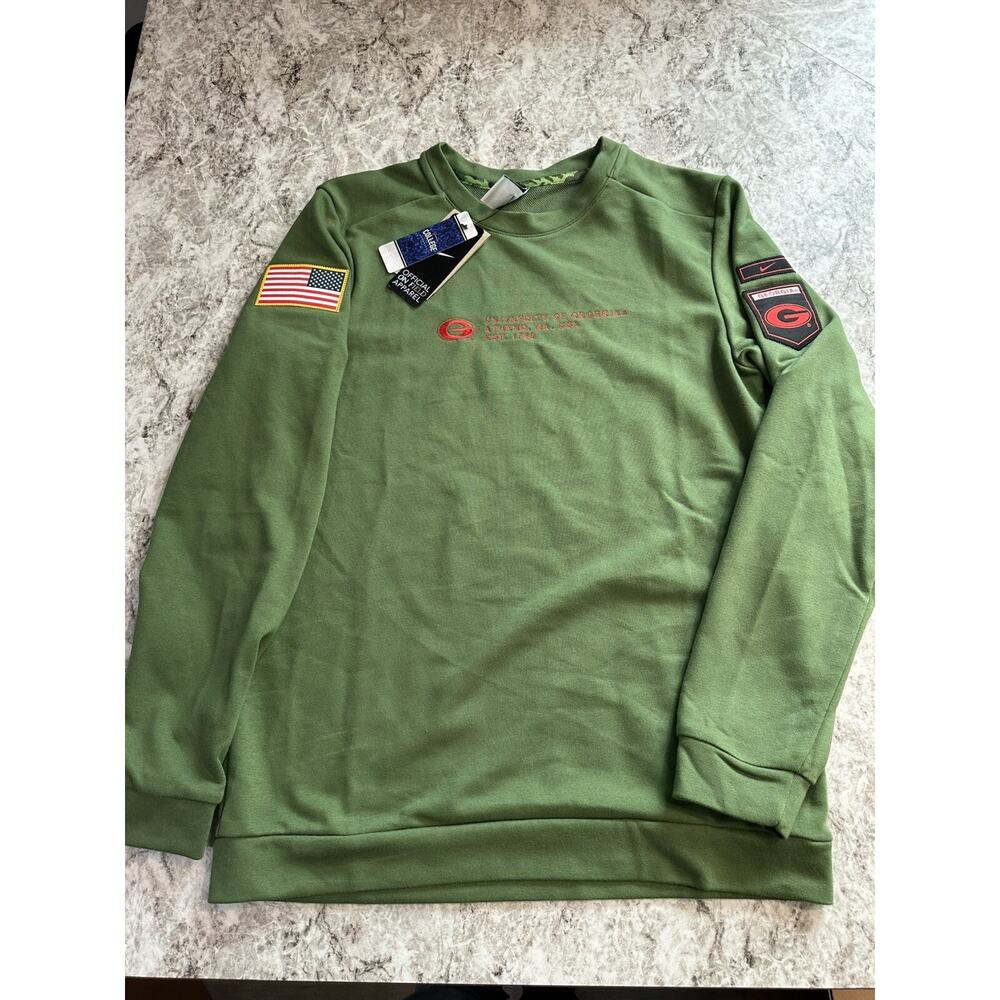 NWT Men’s Nike Georgia Bulldogs Military On Field Crewneck Sweatshirt Small